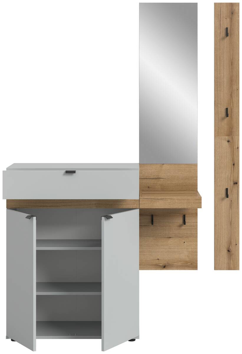 Garderobe Naro weiß Evoke Oak Nachbildung B/H/T: ca. 148x194x37 cm