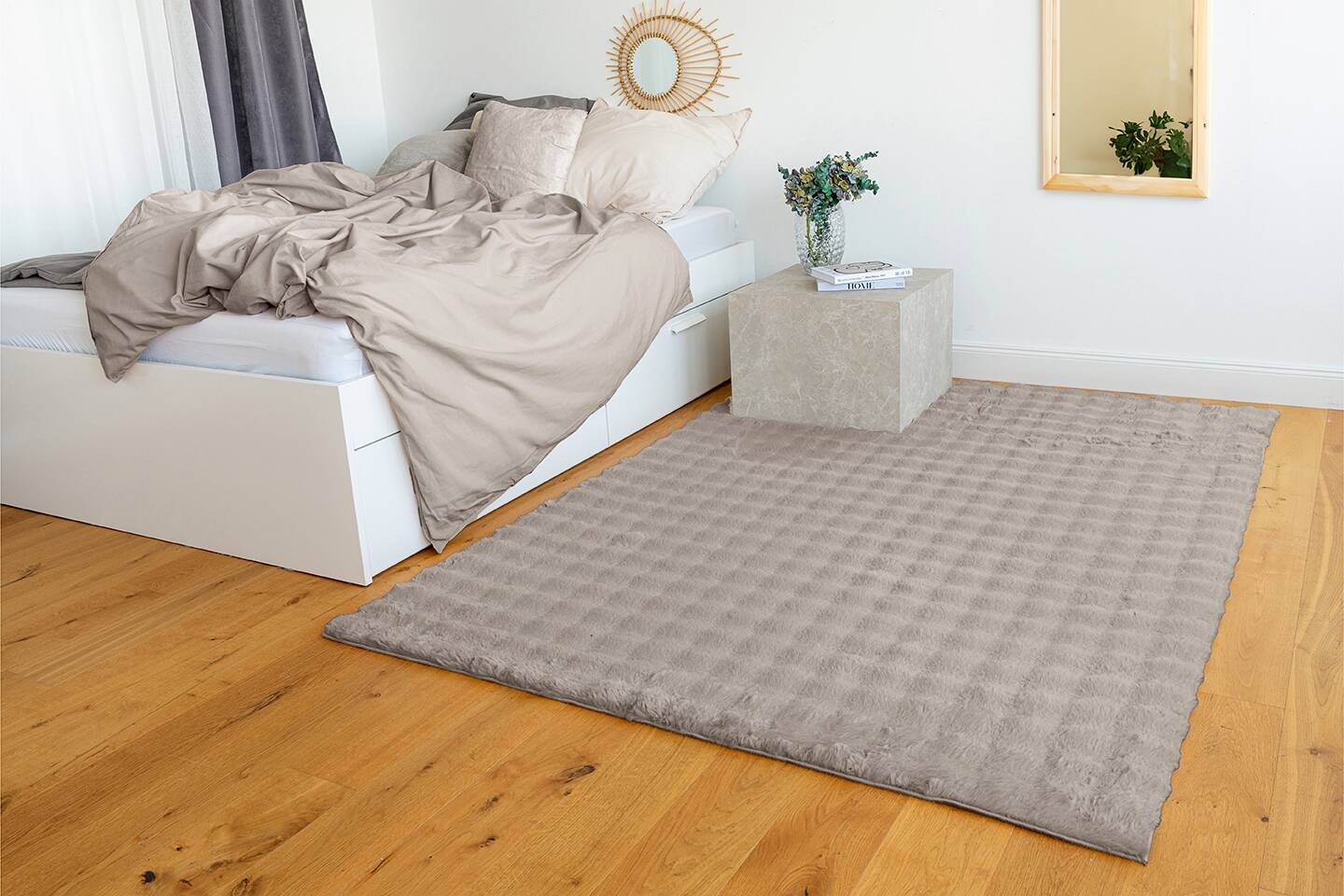 Padiro Hochflorteppich Hailey 125 beige B/H/L: ca. 160x3x230 cm