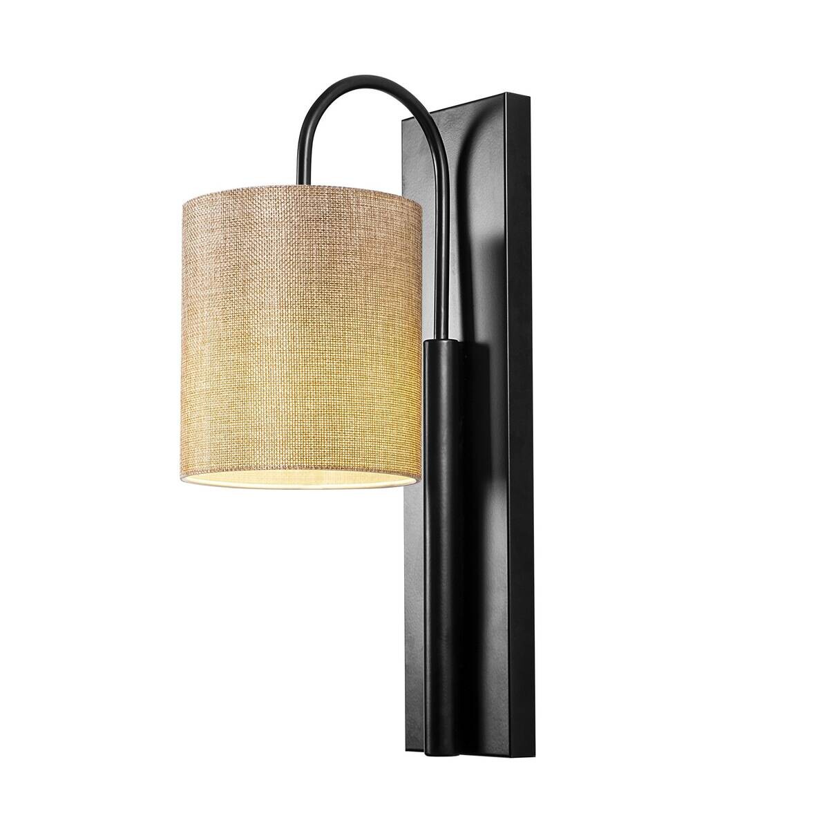 Opviq Wandleuchte schwarz creme Eisen B/H/L: ca. 20x42x14 cm E27 1 Brennstellen