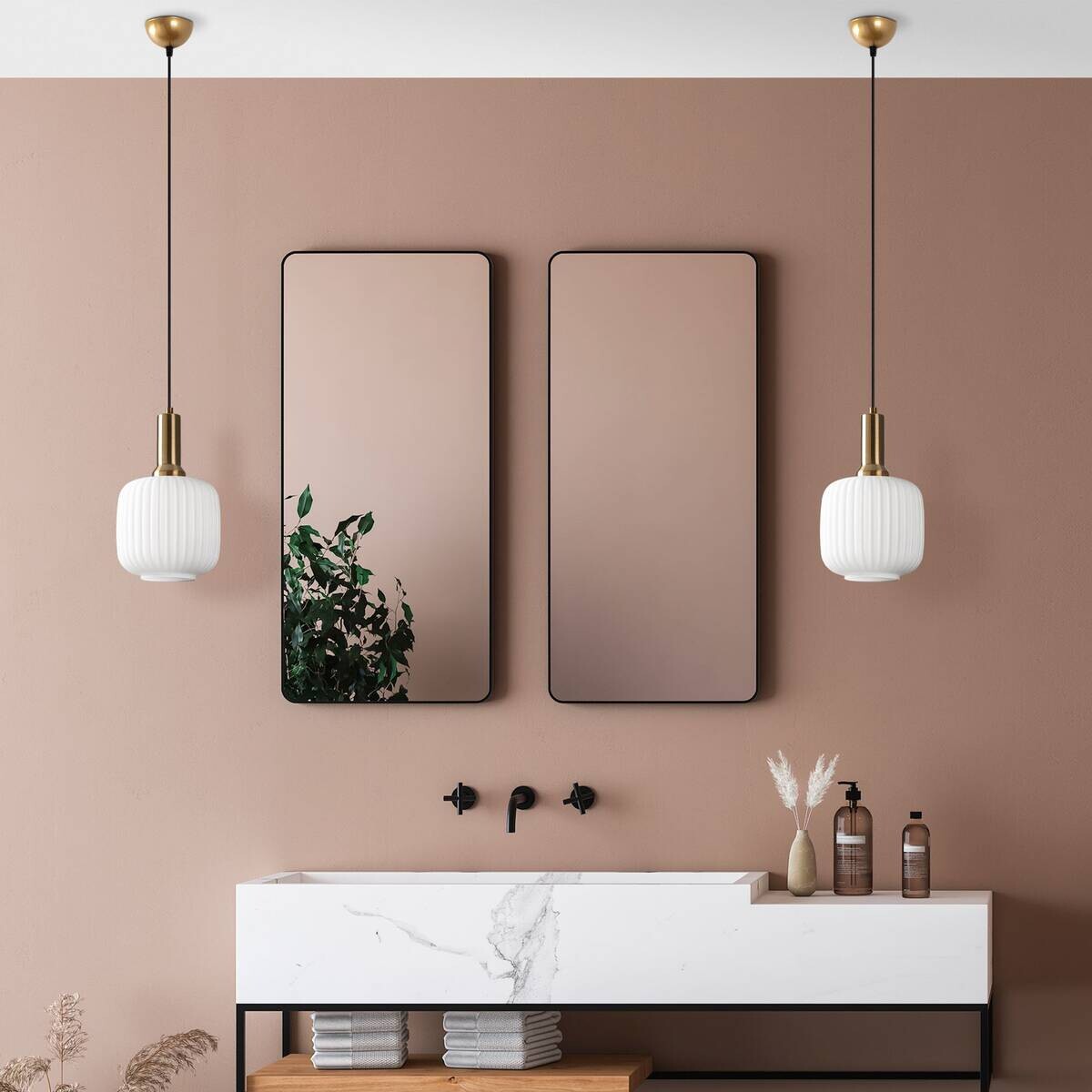 Opviq Pendelleuchte gold Metall Glas B/H/T/L/D: ca. 20x118x20x20x20 cm E27 1 Brennstellen