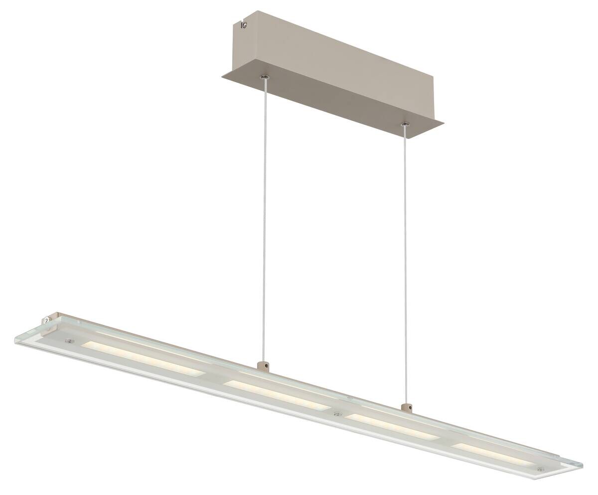 GLOBO LED-Pendelleuchte Novak sand Glas Metall B/L/D: ca. 9x88x150 cm