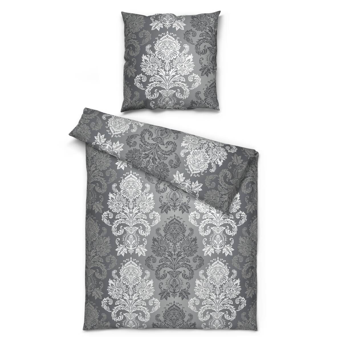 Sensation Microfaser Bettwäsche grau 100% Polyester B/L: ca. 135x200 cm