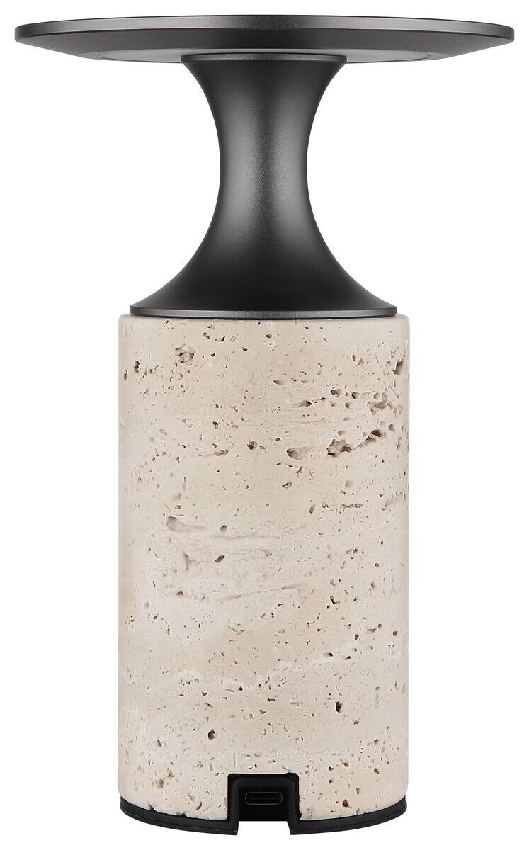 GLOBO Tischleuchte grau Opal Graphit Aluminium Stein H/D: ca. 18,8x12 cm 1 Brennstellen