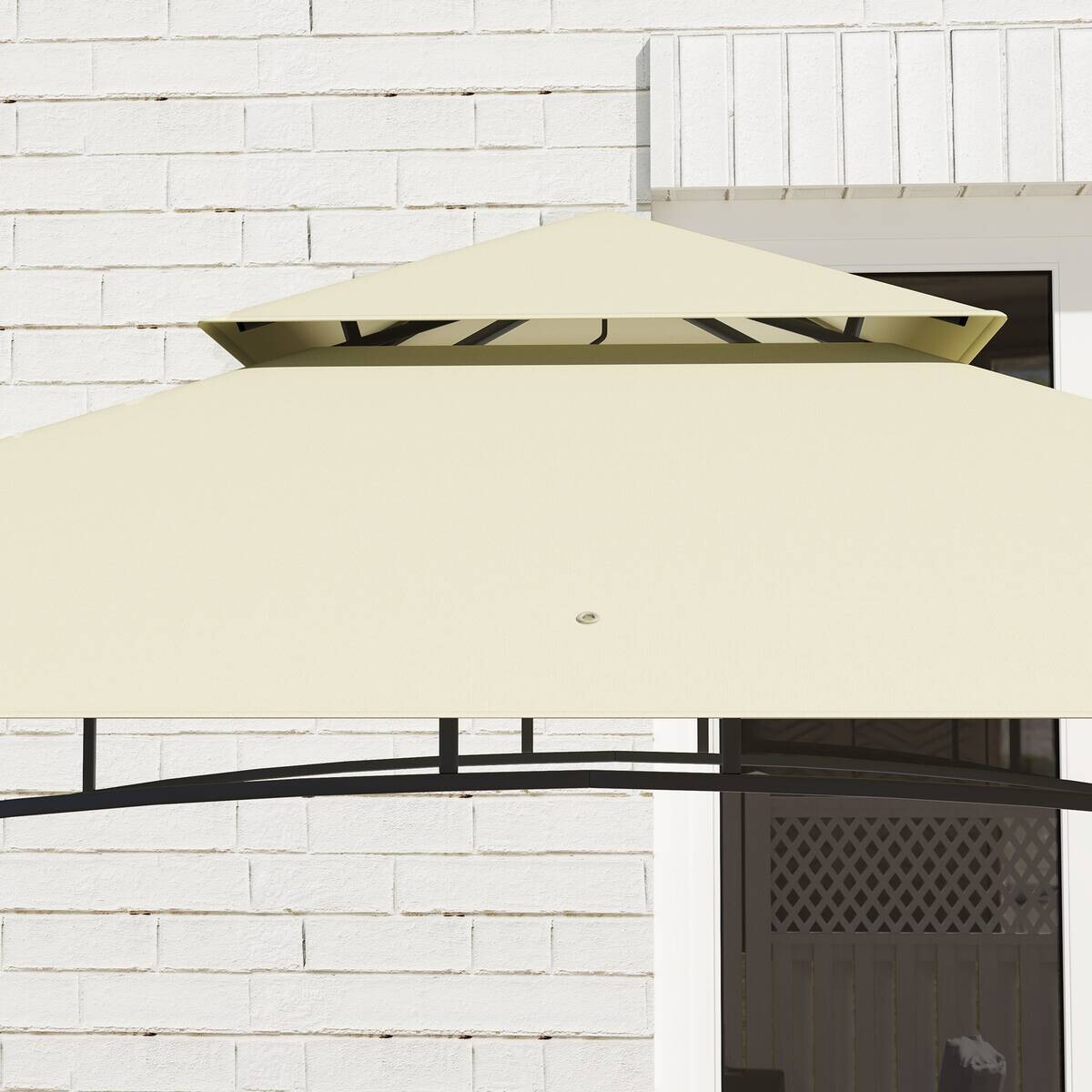 Outsunny Grillpavillon beige Stahl B/H/L: ca. 150x257x240 cm