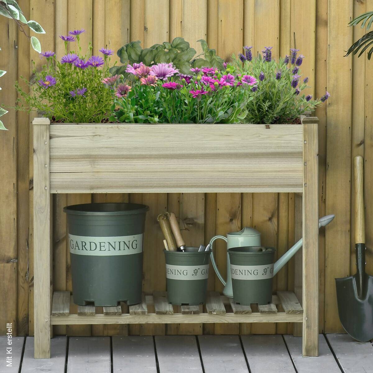 Outsunny Hochbeet grün Holz B/H/L: ca. 51x76x91 cm