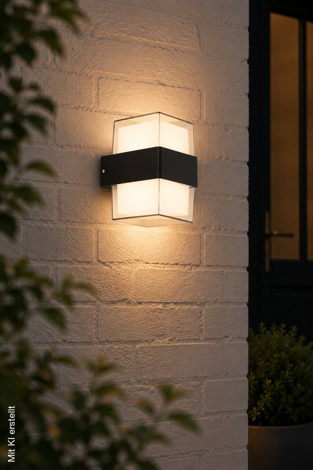 LED-Außenwandleuchte schwarz weiß klar B/H/T: ca. 10x13x11 cm