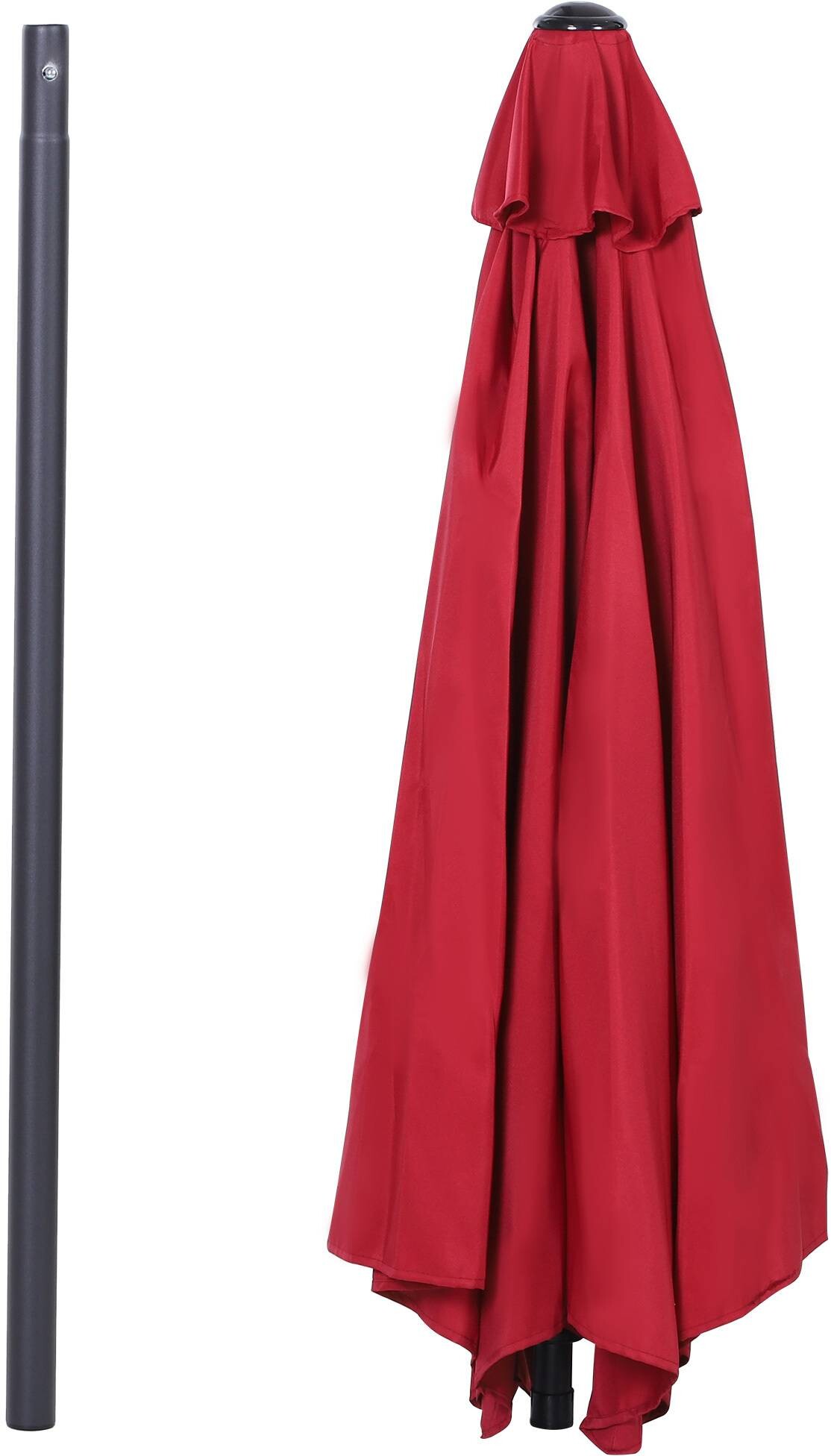 Outsunny Sonnenschirm weinrot Stahl H/D: ca. 235x270 cm