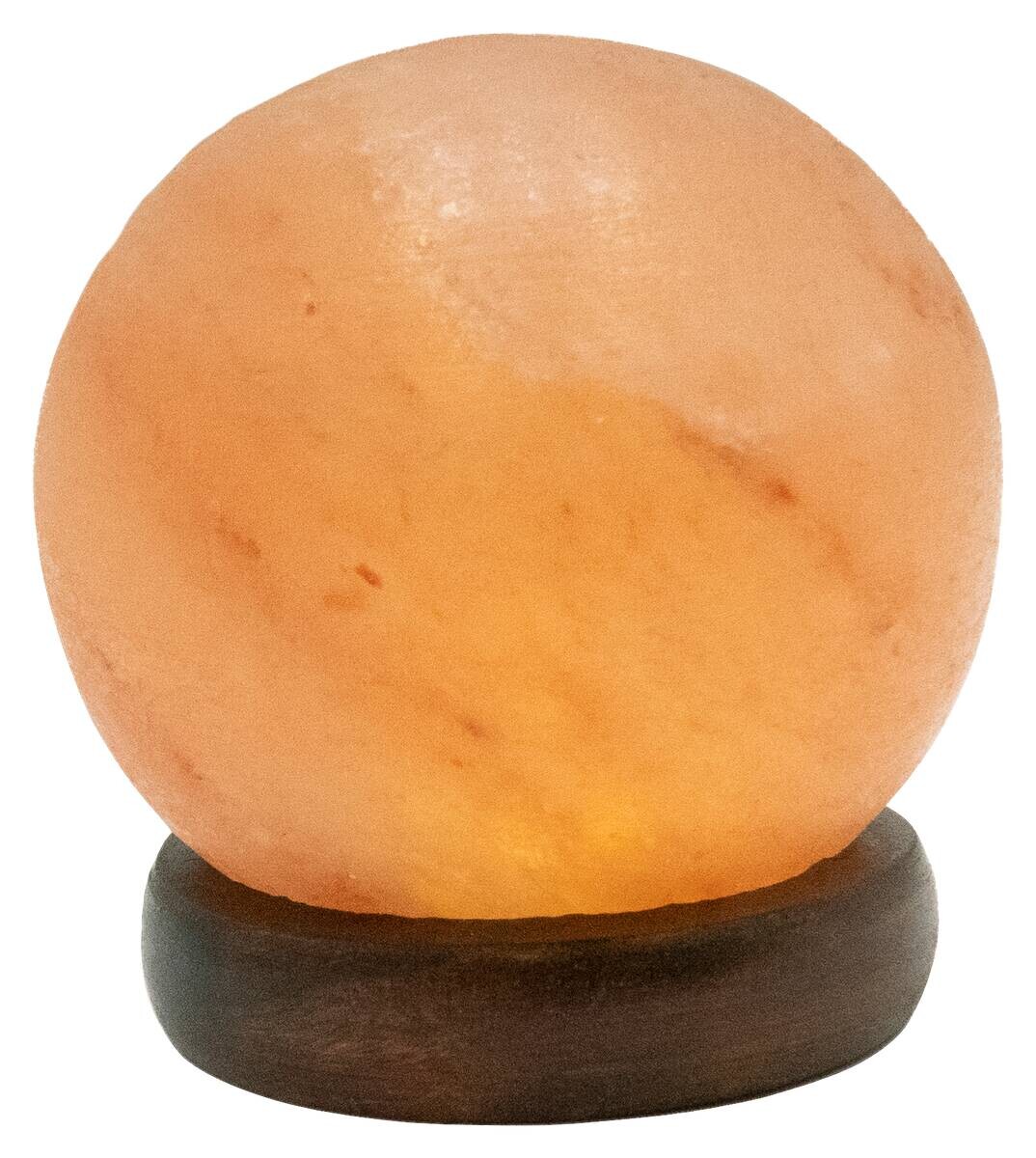 GLOBO LED-Salzkristallleuchte Stone 28307 natur Holz H/D: ca. 10x9 cm