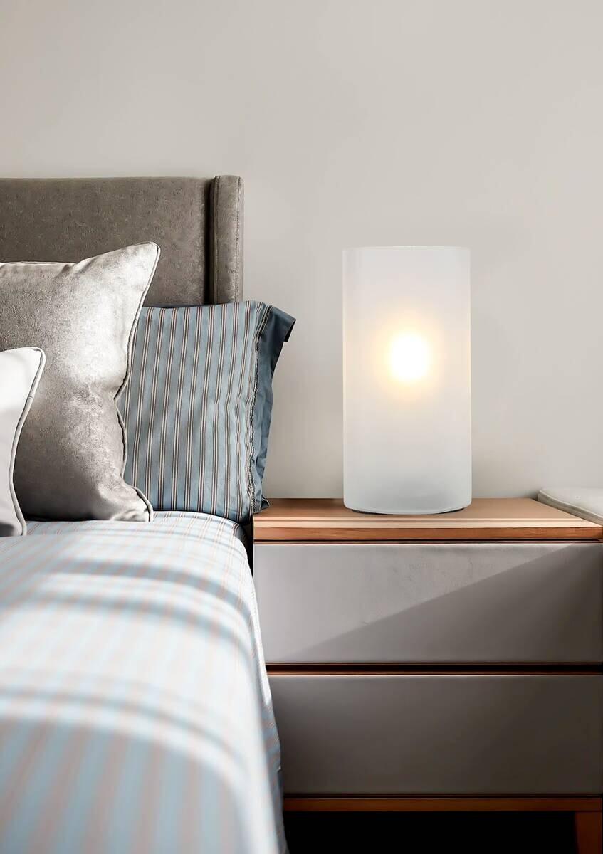 Nolo Tischleuchte Paige weiß Glas B/H/L: ca. 9,5x20x9,5 cm E27 1 Brennstellen