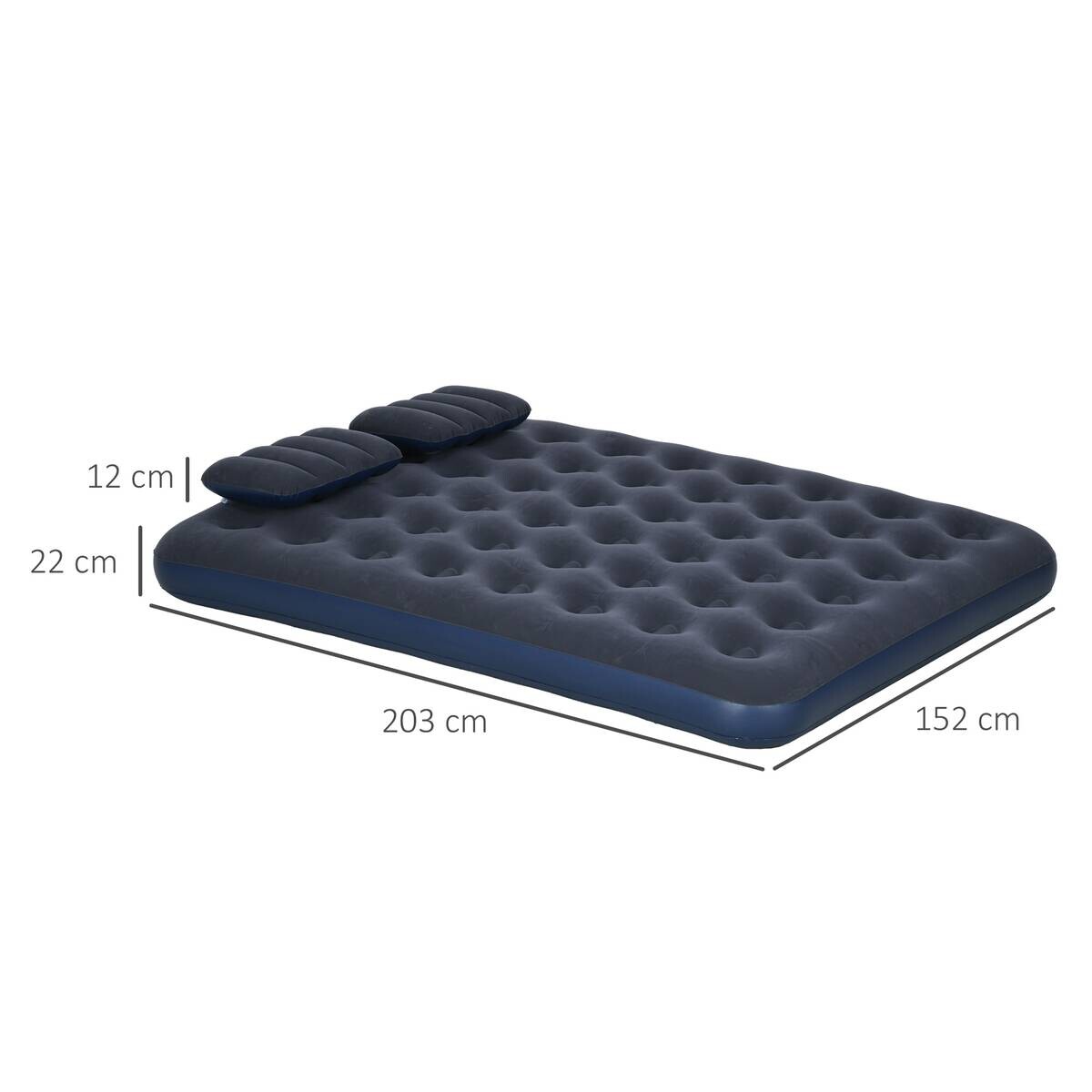 Outsunny Luftmatratze blau Kunststoff B/H/L: ca. 152x22x203 cm
