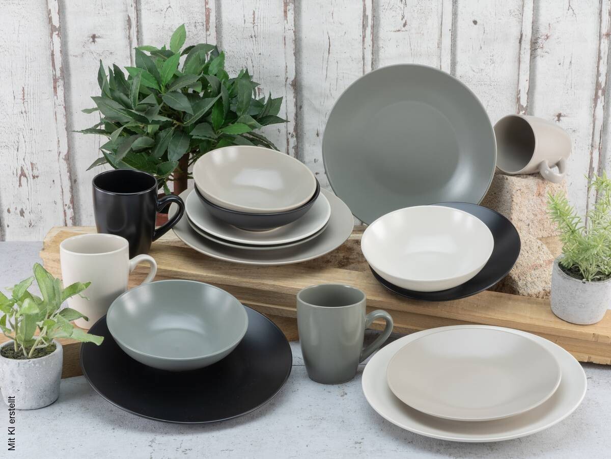 CreaTable Kombiservice Manhattan multicolor Steinzeug 16 tlg.