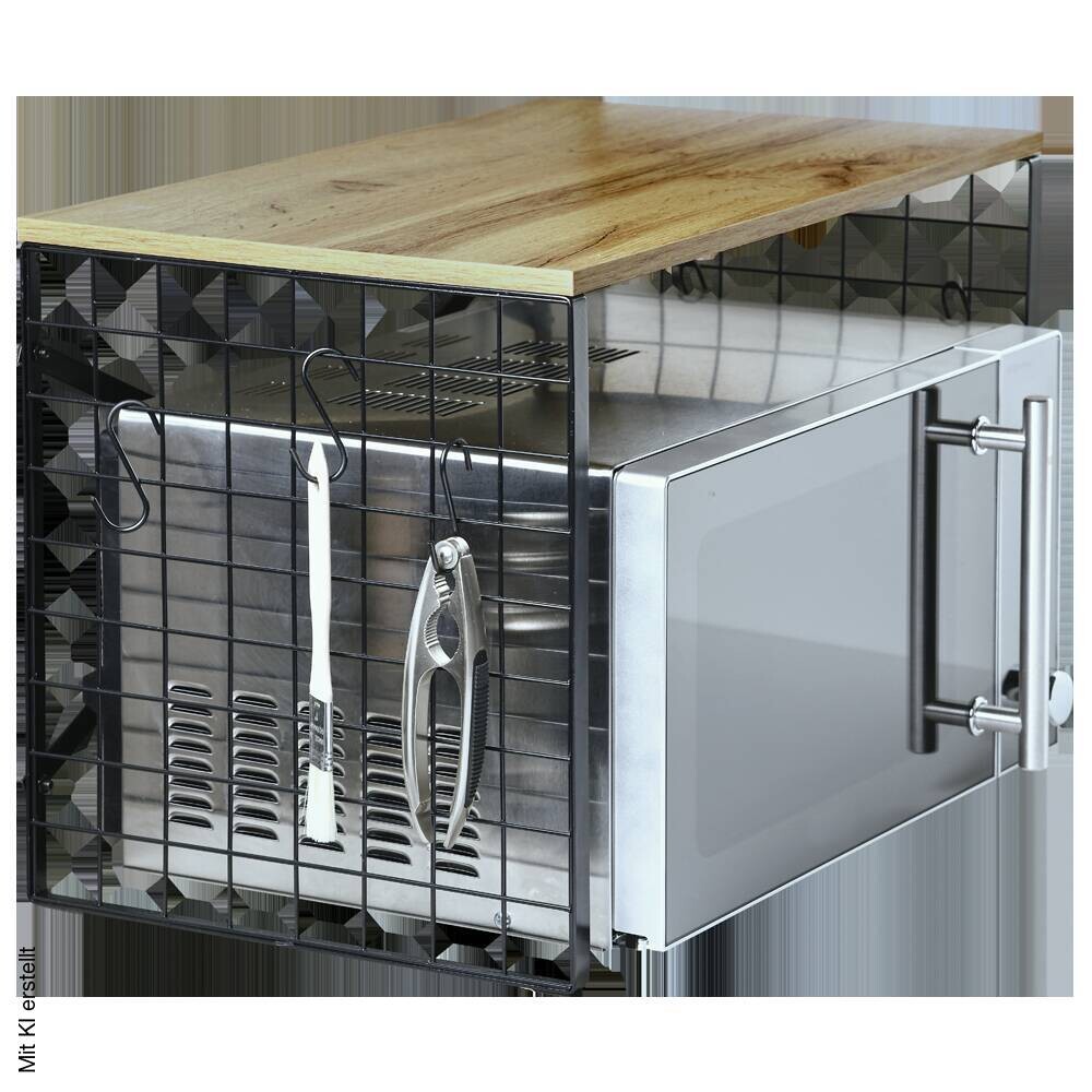Kesper Mikrowellen Regal braun Metall B/H/T: ca. 52x36,5x32,5 cm