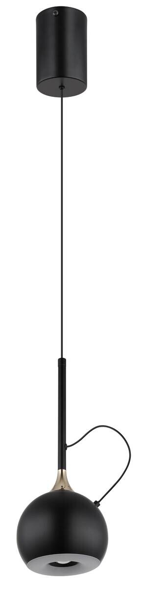 GLOBO Pendelleuchte mattschwarz gold Metall H/D: ca. 150x12 cm 1 Brennstellen