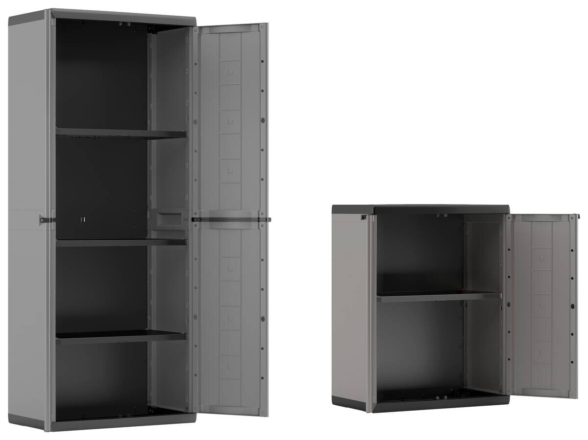 Keter Kunststoffschrank Jolly schwarz Kunststoff B/H/T: ca. 68x166x39 cm
