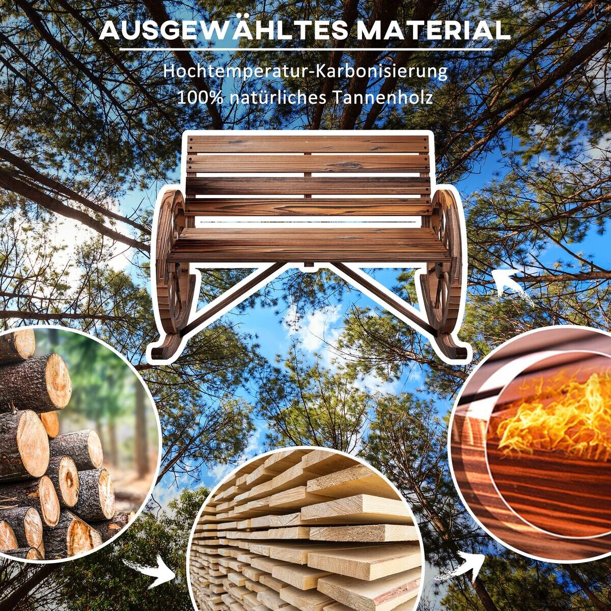 Outsunny Schaukelbank grau Holz B/H/L: ca. 88x105x74 cm