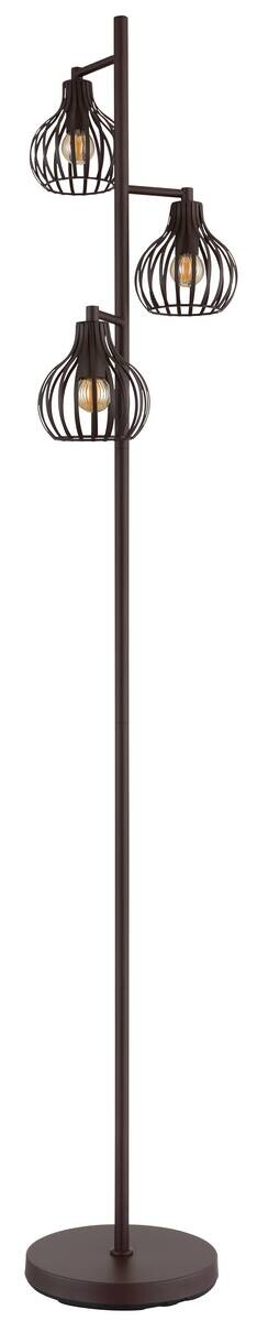 GLOBO Stehlampe rostfarbig Metall H/D: ca. 161x31 cm E14 3 Brennstellen