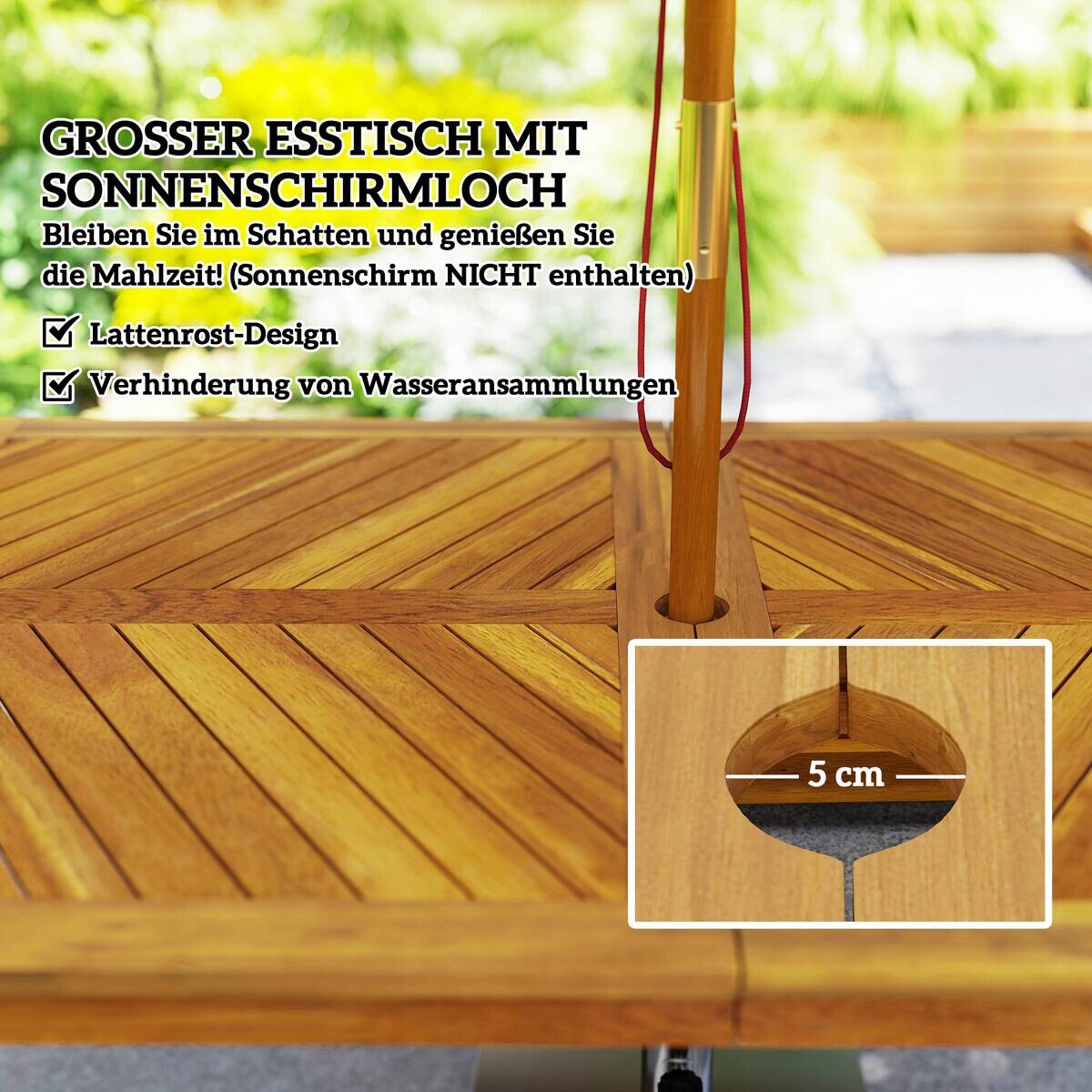Outsunny Gartenmöbel-Set taupe Alteiche B/H/L: ca. 85x75x150 cm