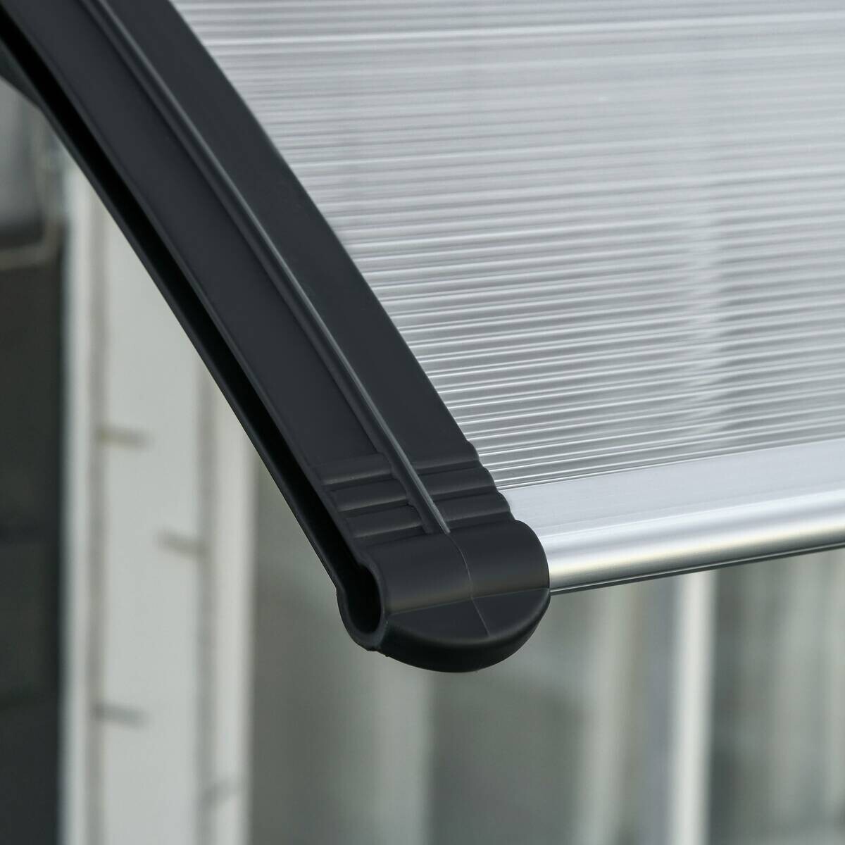 Outsunny Pultvordach transparent schwarz B/H/L: ca. 96x27x303 cm