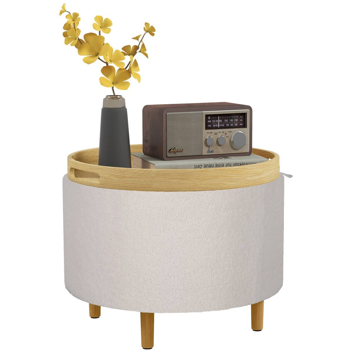 HOMCOM Hocker weiß B/H/L: ca. 56x56x42 cm