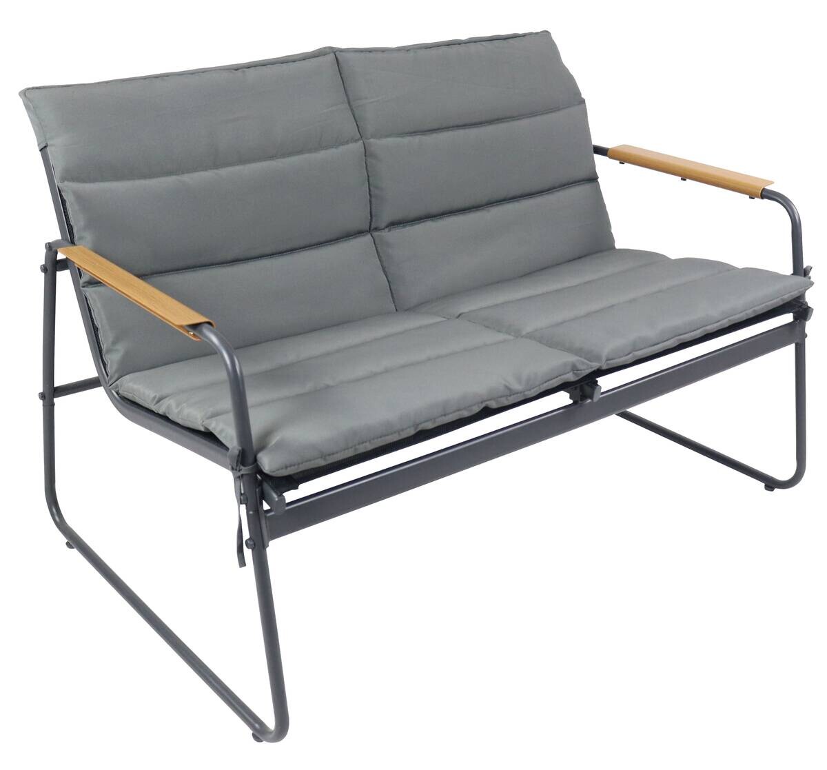 VCM Gartensitzgruppe grau Metall B/H/L: ca. 110x76x74 cm