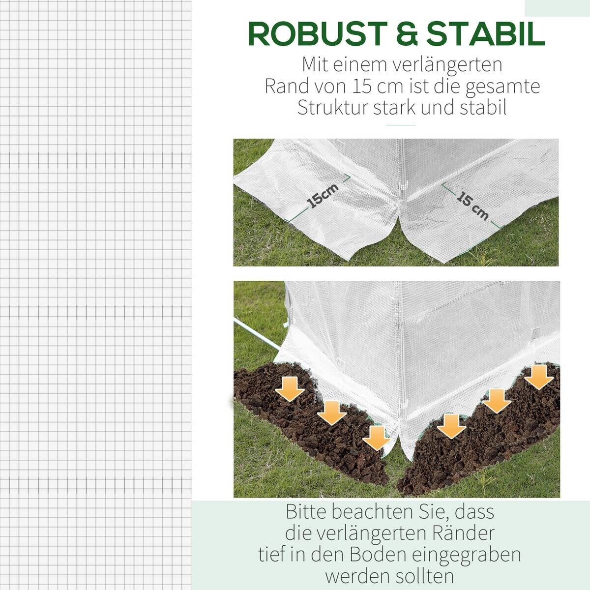 Outsunny Ersatzfolie weiß Polyethylen B/H/L: ca. 300x200x600 cm