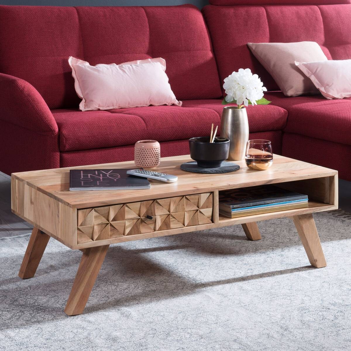 Couchtisch braun B/H/T: ca. 95x35x50 cm