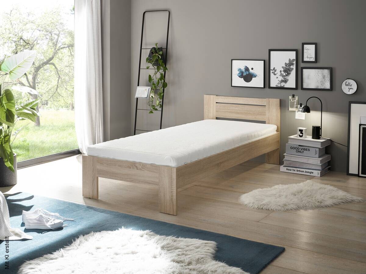 Futonbett Cannes Eiche Sonoma Nachbildung Liegefläche B/L: ca. 90x200 cm