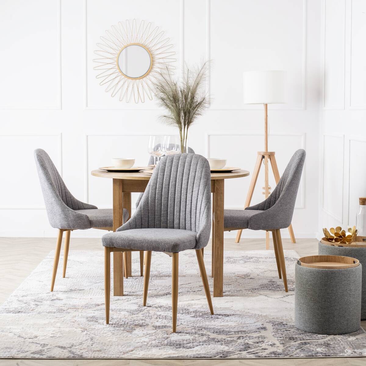 Stuhl TORINO grau Stoff B/H/T: ca. 53x91x58 cm