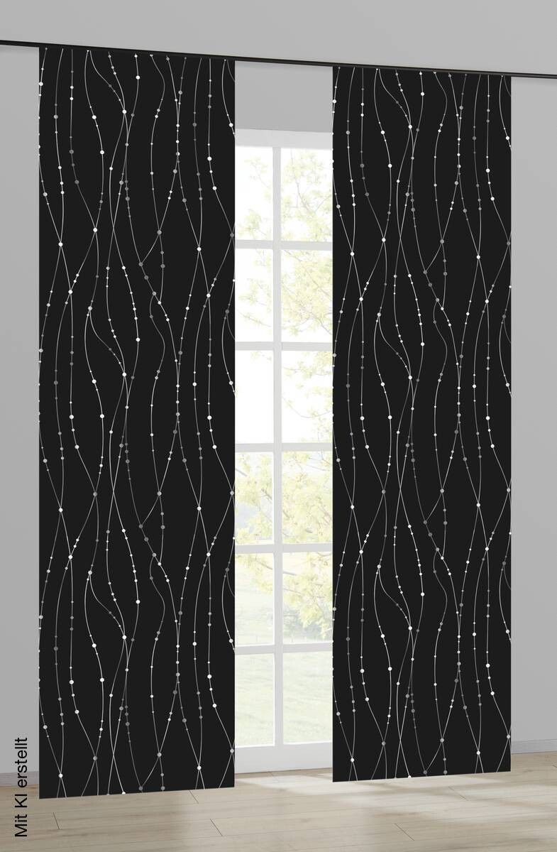 Schiebevorhang New Point schwarz B/L: ca. 60x245 cm