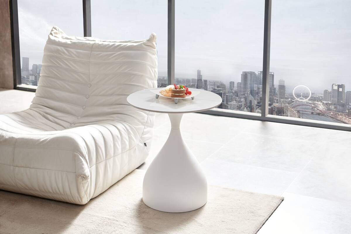 Beistelltisch Helena weiß Keramik H/D: ca. 57x50 cm