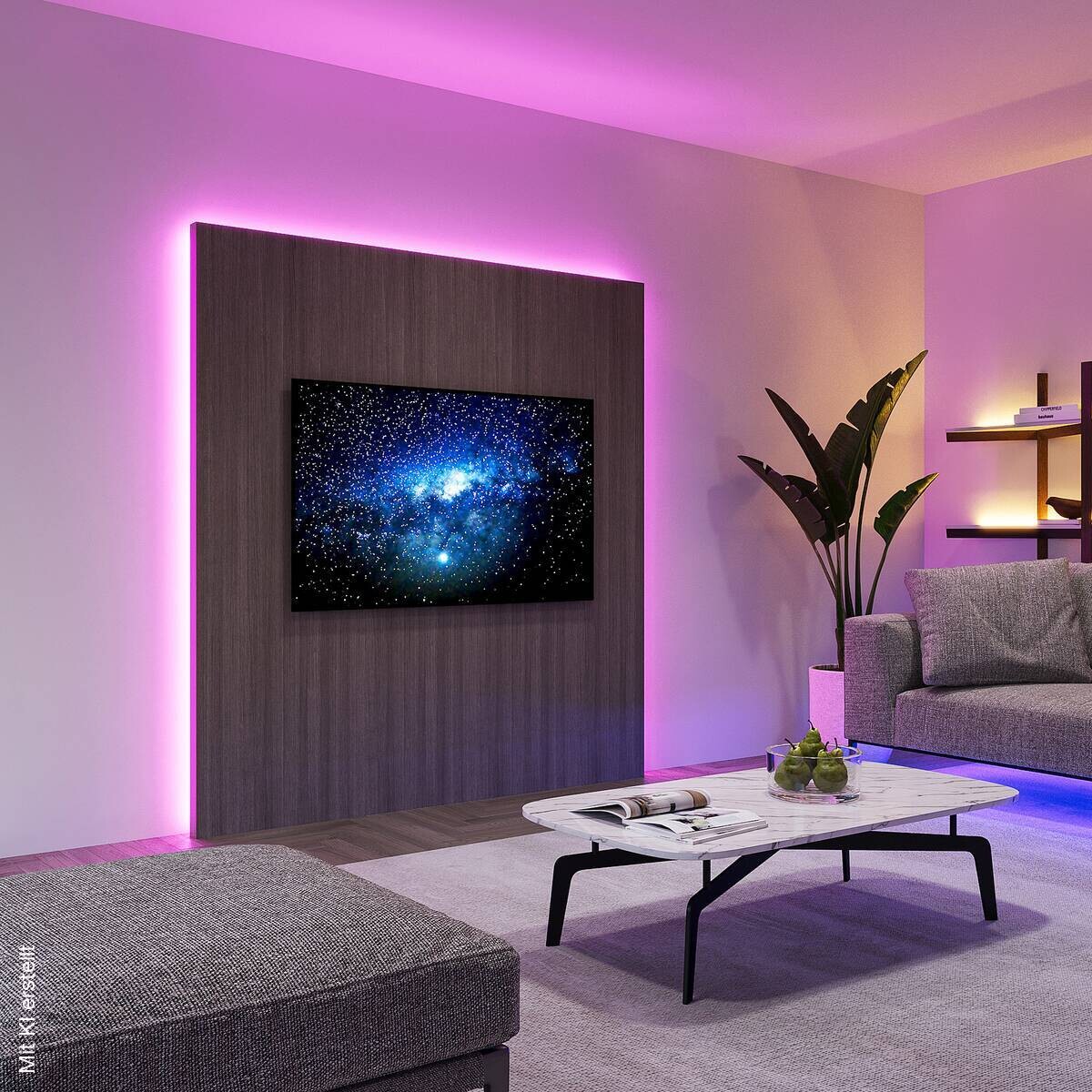 Lichtband schwarz Kunststoff B/L: ca. 1x300 cm