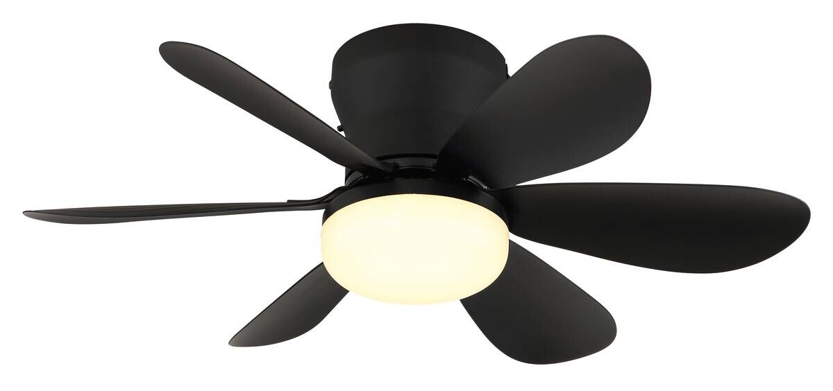 GLOBO LED-Deckenventilator Opal schwarz H/D: ca. 16,5x51 cm max. 5 W