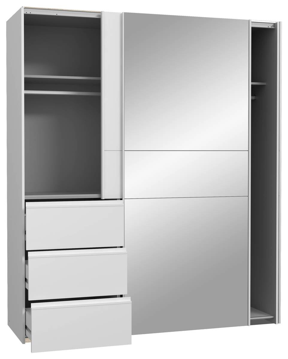 Schwebetürenschrank weiß B/H/T: ca. 170,3x200,5x61,2 cm