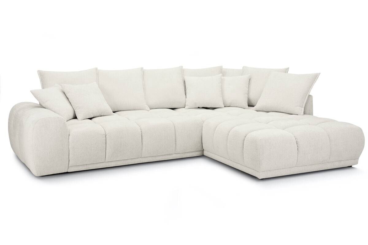 Ecksofa elfenbein Microfaser B/H/T: ca. 312x97x229 cm