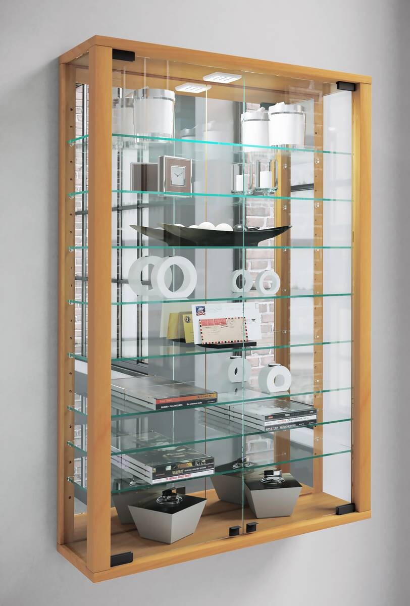 Vitrine Vitrosa buche Holzwerkstoff Glas B/H/T: ca. 59x91x18 cm