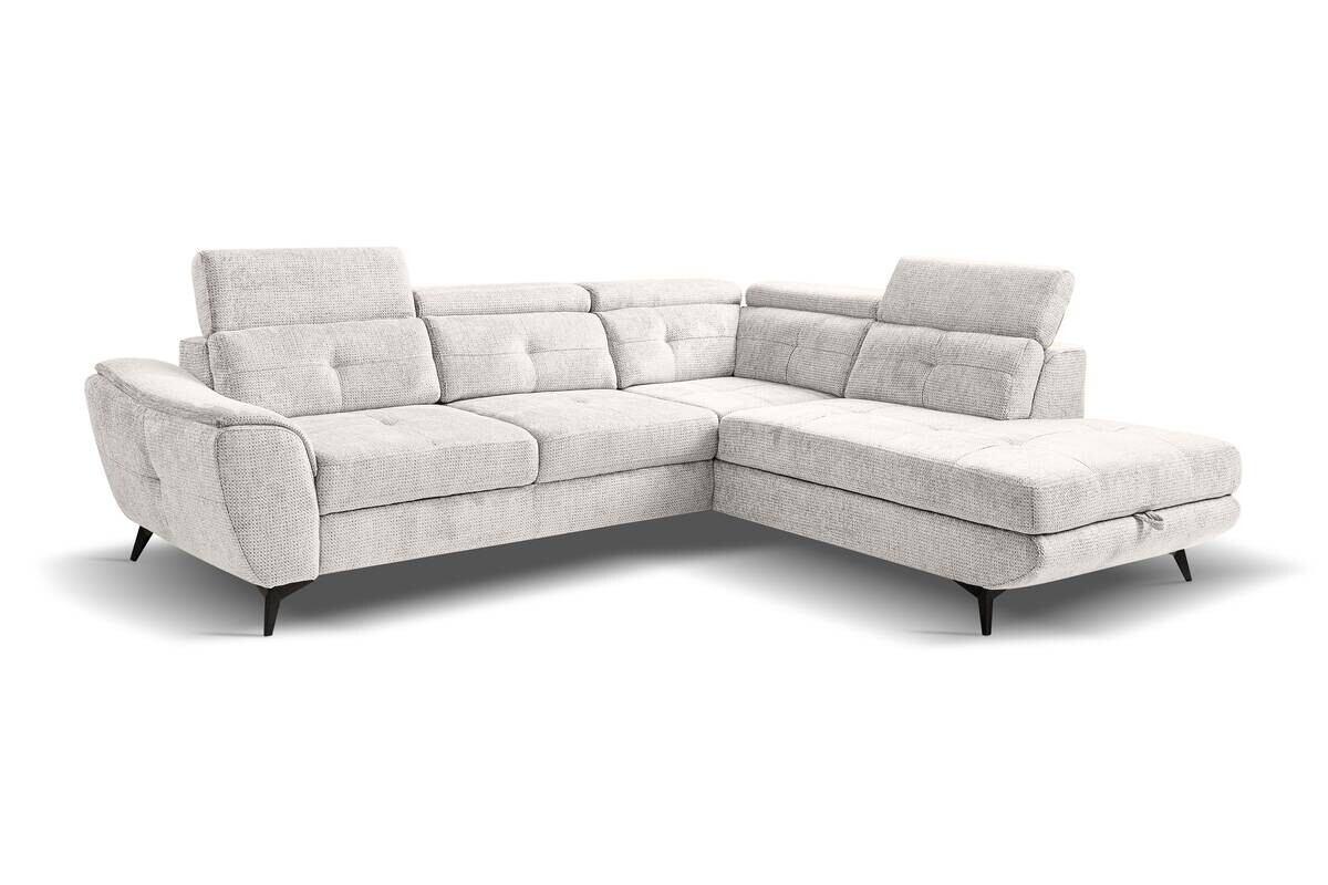 Ecksofa mit Bettfunktion und Bettkasten natur Microfaser B/H/T: ca. 274x82x231 cm