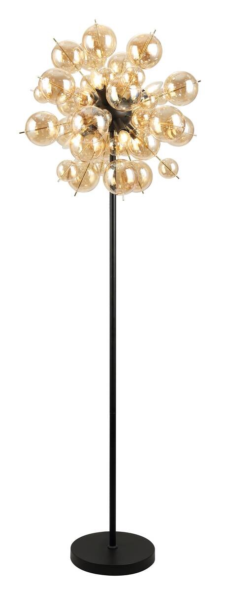 GLOBO Stehlampe mattschwarz Glas Metall H/D: ca. 155x55 cm 6 Brennstellen