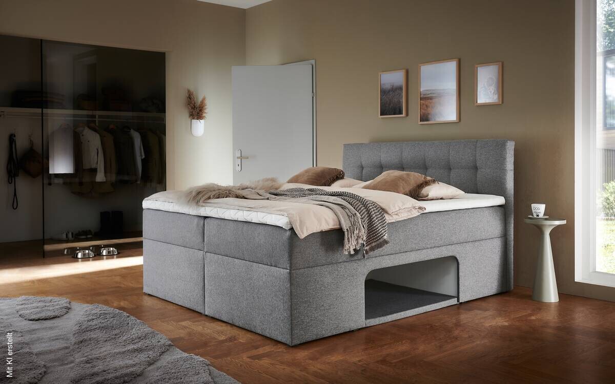 Boxbett Petty II hellgrau Liegefläche B/L: ca. 180x200 cm