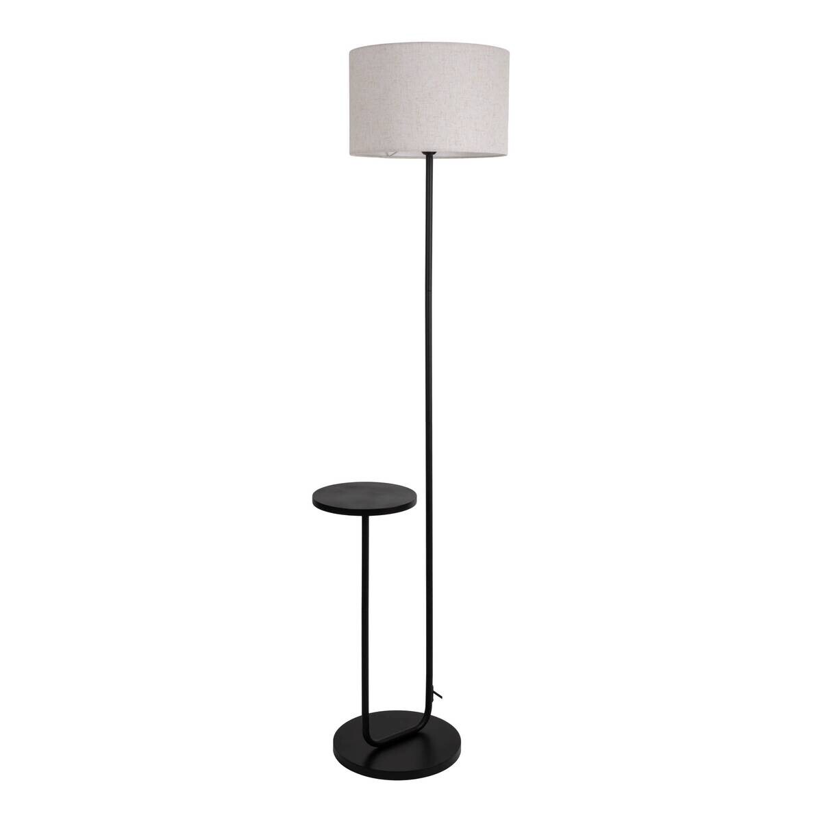 Näve Leuchten Stehlampe schwarz Metall Textil B/H/T: ca. 50x157x35 cm E27 1 Brennstellen