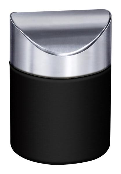 Kosmetikabfalleimer schwarz Edelstahl ca. 2 l