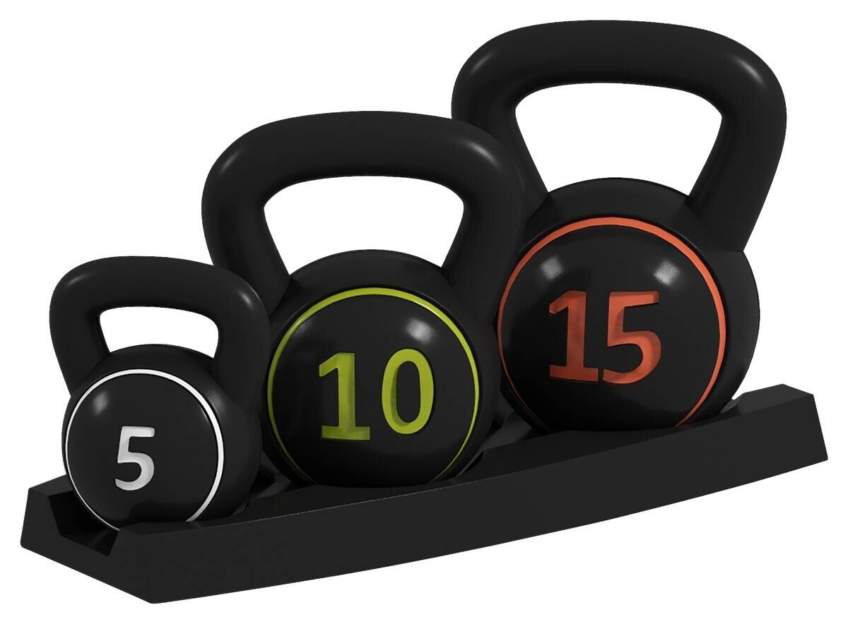 SPORTNOW Kettlebell schwarz Kunststoff B/H/L: ca. 18x24x18 cm