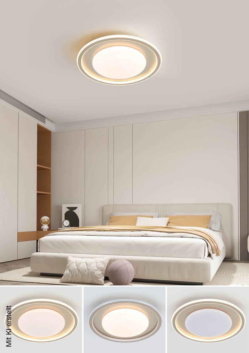 Nolo LED-Deckenleuchte champagner Metall H/D: ca. 7x40 cm