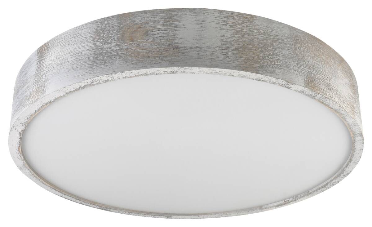 Lamkur Deckenleuchte weiß hellbraun Holz Glas B/H/L: ca. 48,5x12x48,5 cm 3 Brennstellen