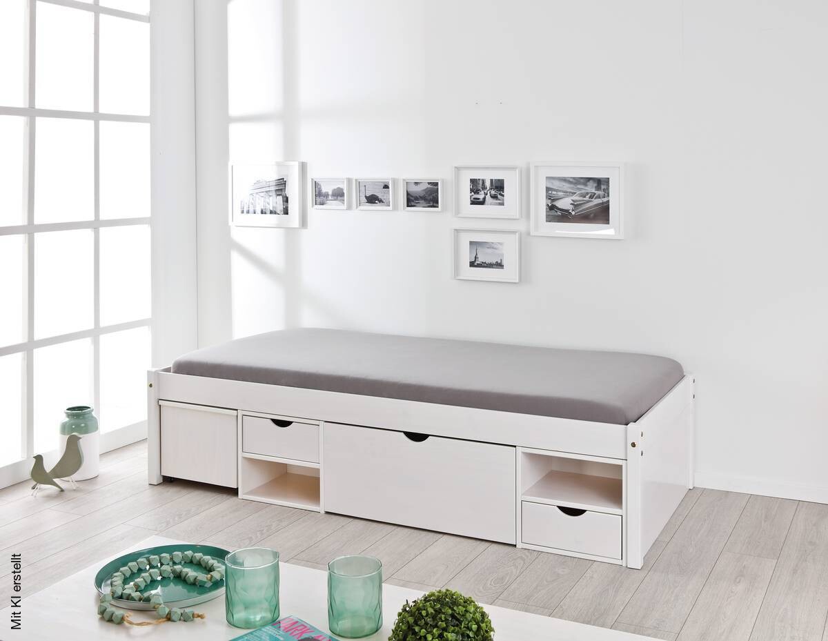 Funktionsbett Till weiß Liegefläche B/L: ca. 90x200 cm