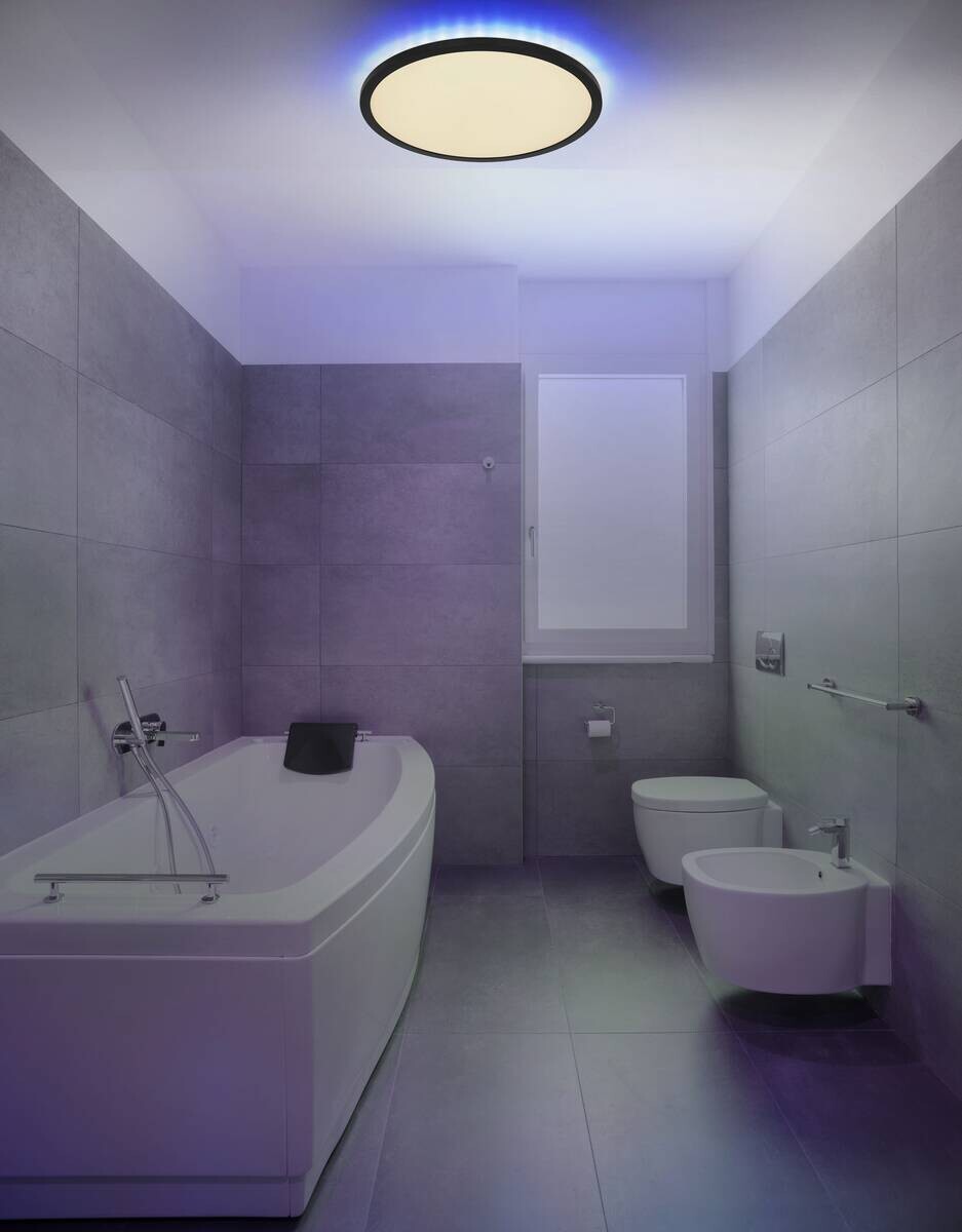 GLOBO LED-Deckenleuchte schwarz Opal Kunststoff H/D: ca. 2,5x42 cm