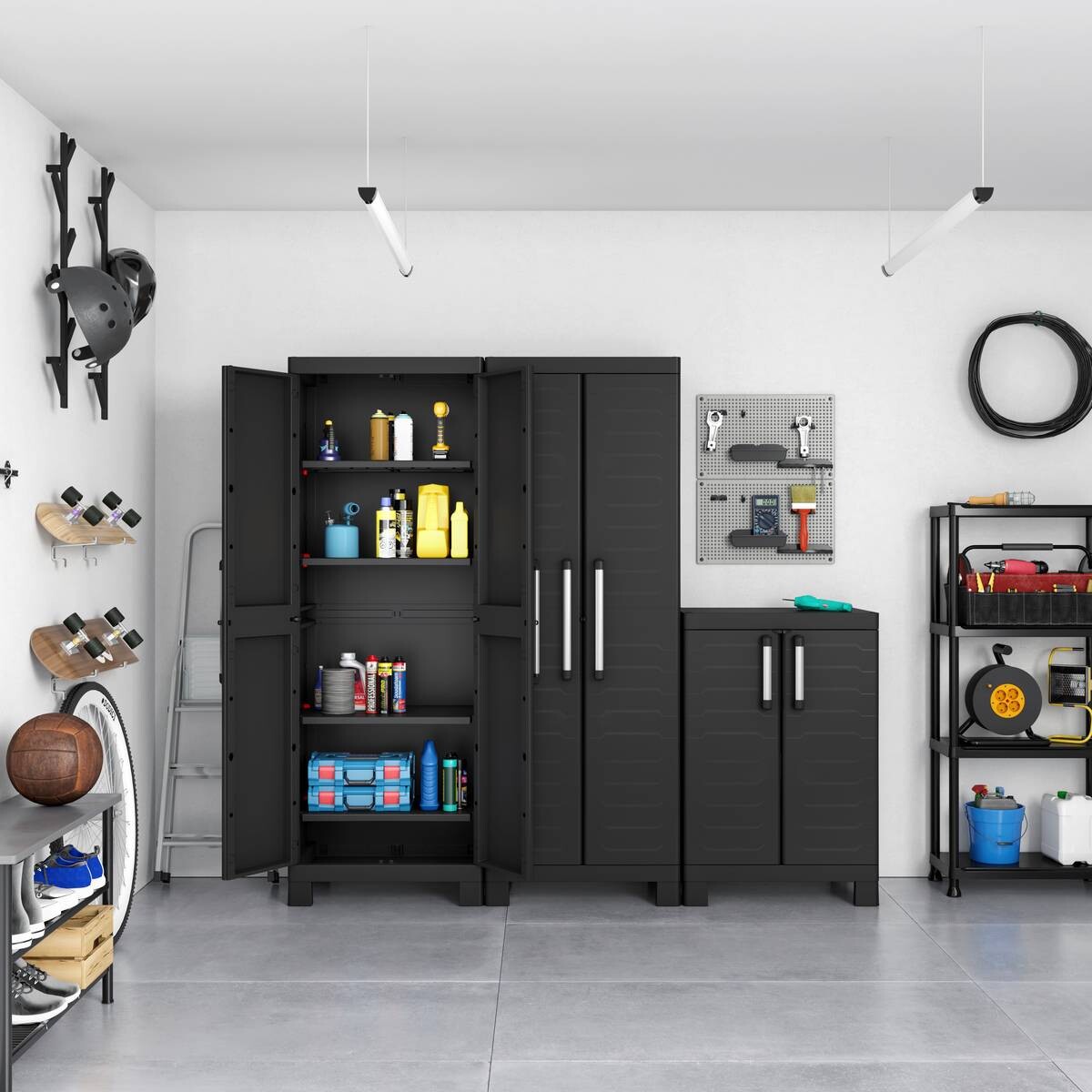 Keter Kunststoffschrank Detroit schwarz Kunststoff B/H/T: ca. 65x182x45 cm