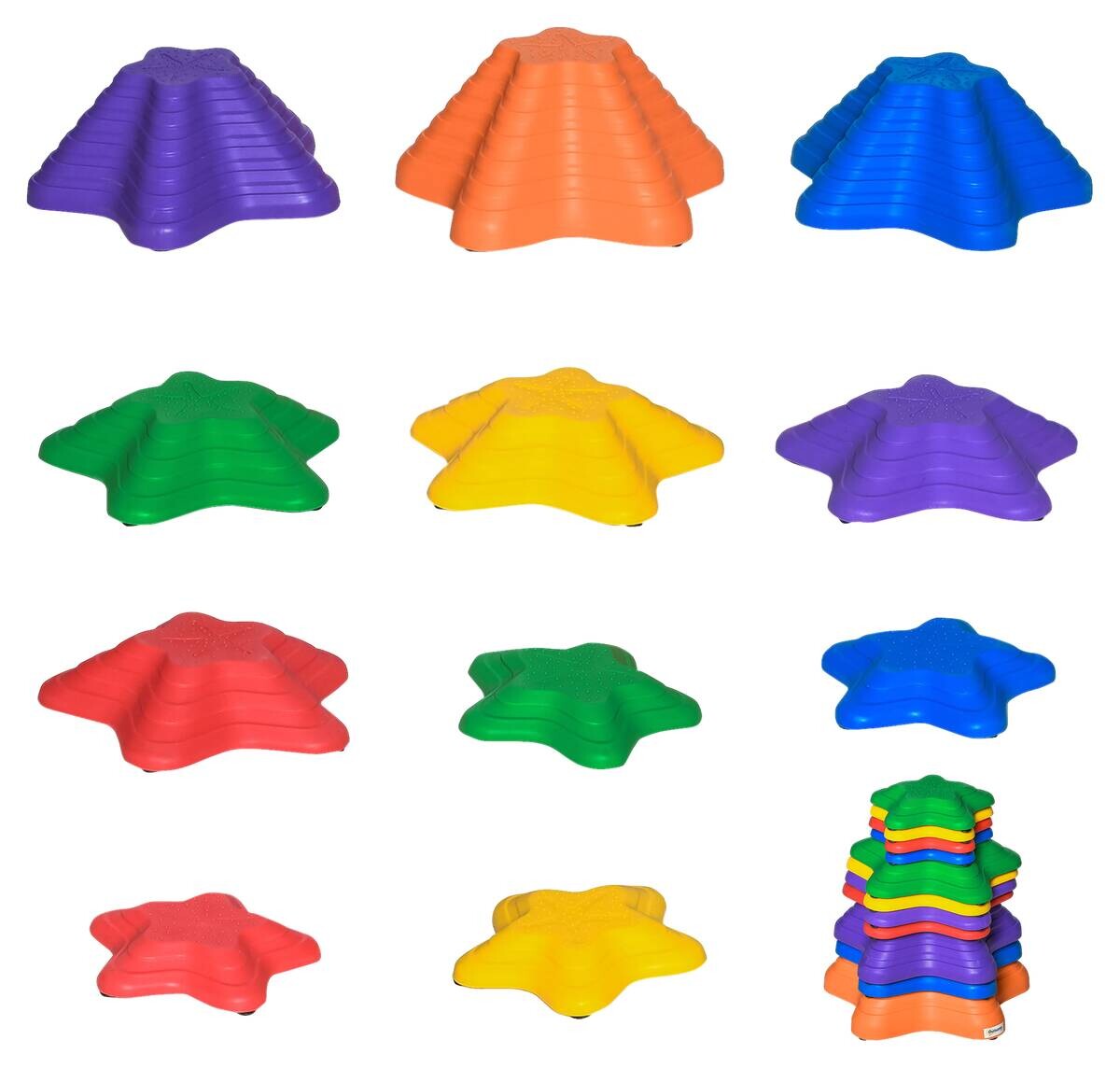 Outsunny Kinder Balanciersteine 11-tlg. B/H/L: ca. 40,5x40,5x20 cm