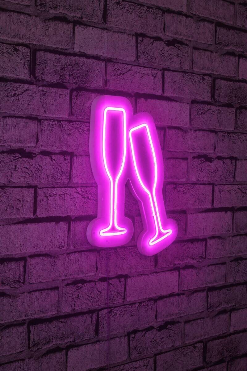 Opviq LED-Wandleuchte rosa PVC B/H/T/L: ca. 26x35x2x26 cm