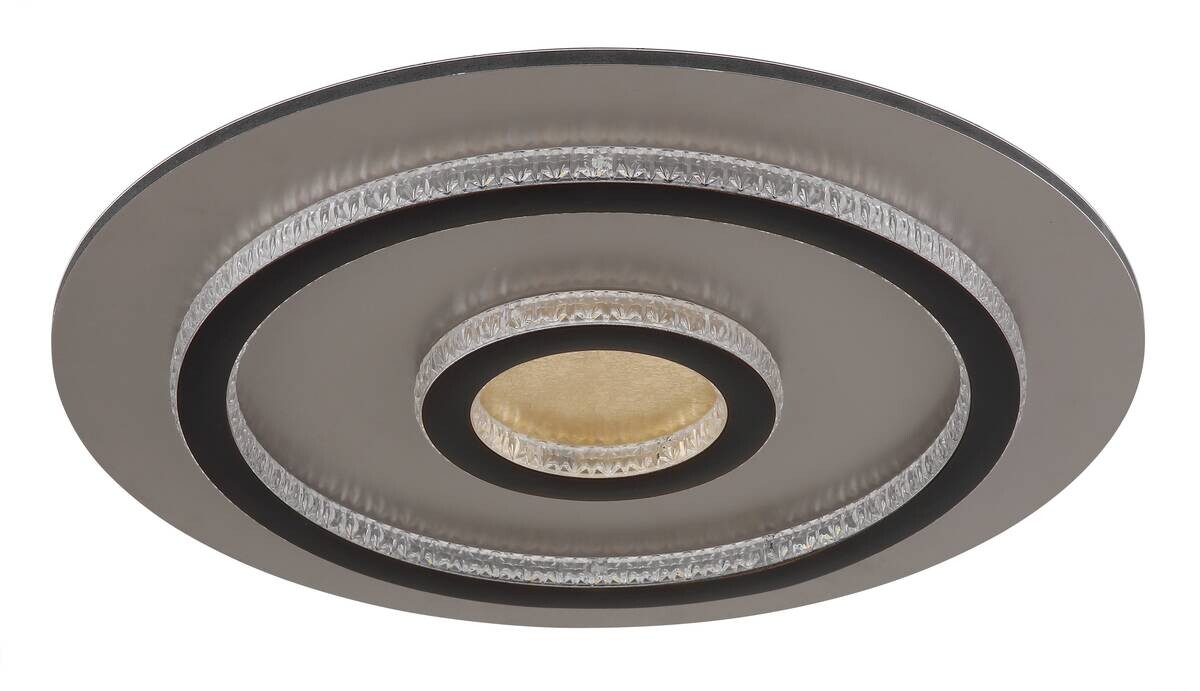 GLOBO LED-Deckenleuchte mattschwarz klar gold Kunststoff Metall H/D: ca. 5,5x45 cm 1 Brennstellen