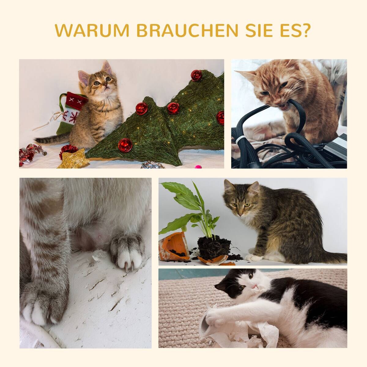 PawHut Kratzbaum grau Spanplatte B/H/L: ca. 40x40x250 cm